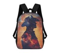 sinyumoney Cowboy Galaxy Silhouette Sac À Dos Imprimé En 3D Pour Enfants, Sac À Dos Scolaire, Sac À Dos De Voyage Pour Enfants, Sac À Livres Grande Capacité, Sac À Dos Pour Enfants 17inch