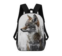 sinyumoney Coyote Portrait with Abstract Background Sacs À Dos 17 Pouces Pour Enfants, Sacs D'école Imprimés En 3D Pour Élèves Du Primaire Et Du Collège, Garçons Et Filles