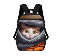 sinyumoney Cozy Cat in Blanket Sacs À Dos Imprimés En 3D Pour Enfants, Sacs D'école Tendance Pour Garçons, Élèves Du Primaire Et Du Collège 17inch