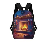 sinyumoney Cozy Christmas Fireplace Sacs À Dos Pour Enfants, Sac À Dos Scolaire, Sac À Dos Imprimé En 3D Pour Enfants, Sac À Dos De Voyage, Sac À Livres, Sac D'école Pour Enfants 17inch