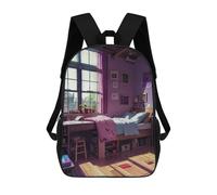 sinyumoney Cozy Purple Bedroom Sac À Dos Enfant, Sac À Dos Anime, Grand Sac À Dos Enfant, Sac À Dos Imprimé En 3D Pour Enfants, Cartable, Cartable Pour Garçons Et Filles 17inch