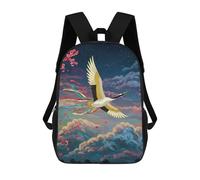 sinyumoney Crane in Flight with Cherry Blossoms Sacs À Dos Pour Enfants, Cartables Imprimés En 3D, Sacs À Dos Pour Élèves Du Primaire Et Du Collège (garçons Et Filles) 17inch