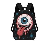sinyumoney Creepy Eyeball Monster with Tongue Sac À Dos Scolaire Pour Adolescents, Imprimé En 3D, Ajustable, À Poches Tendance, Pour Enfants, Garçons, Filles, Étudiants Et Adolescents 17inch