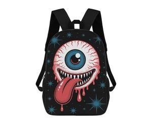 sinyumoney Creepy Eyeball Monster with Tongue Sac À Dos Scolaire Pour Adolescents, Imprimé En 3D, Ajustable, À Poches Tendance, Pour Enfants, Garçons, Filles, Étudiants Et Adolescents 17inch