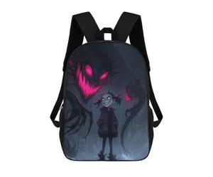 sinyumoney Creepy Girl with Shadow Monster Sac À Dos Scolaire Pour Enfants Imprimé En 3D, Idéal Pour Les Voyages Et Les Livres 17inch
