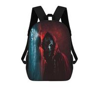 sinyumoney Creepy Hooded Figure in Dark Room Sac À Dos Scolaire Pour Enfants, Sac À Dos De Voyage Décontracté, Grand Sac À Dos Pour Garçons Et Filles 17inch