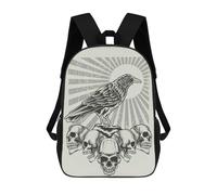 sinyumoney Crow with Skull Head Sacs À Dos Pour Enfants, Sac À Dos Scolaire, Sac À Dos Imprimé En 3D Pour Enfants, Sac À Dos De Voyage, Sac À Livres, Sac D'école Pour Enfants 17inch