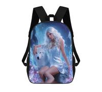 sinyumoney Crystal Cave Fantasy with Wolf Sac À Dos Enfant, Sac D'école, Sac À Dos Imprimé 3D Avec Motif De Dessin Animé, Grande Capacité, Pour Garçons Et Filles 17inch