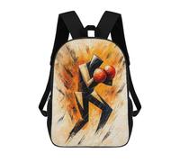 sinyumoney Cubist Abstract Boxer in Explosive Action Painting Sac À Dos Scolaire Imprimé En 3D Pour Enfants, Sac À Dos Garçon/fille, Sac De Voyage Pour Enfants 17inch