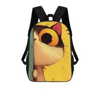 sinyumoney Curious Cat Peeking Sac À Dos Scolaire Pour Enfants Imprimé En 3D, Idéal Pour Les Voyages Et Les Livres 17inch