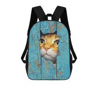 sinyumoney Curious Cat Peeking Through Wooden Plank Sacs À Dos Pour Enfants, Sac À Dos Scolaire Imprimé En 3D Pour Enfants, Sac À Dos De Voyage, Sac À Livres Pour Enfants 17inch Sac D'école