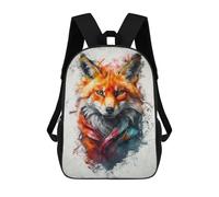 sinyumoney Curious Colorful Fox Sac À Dos Imprimé En 3D Pour Enfants, Sac À Dos Scolaire, Sac À Dos De Voyage Pour Enfants, Sac À Livres Grande Capacité, Sac À Dos Pour Enfants 17inch