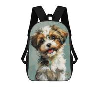 sinyumoney Cute Abstract Puppy Art Sac À Dos Imprimé En 3D, Sac D'école Décontracté Et Tendance Pour Enfants, Sac D'école Pour Garçons, Collégiens 17inch