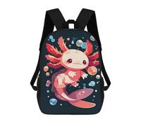 sinyumoney Cute Axolotl with Bubbles Sacs À Dos Pour Enfants 17inch Sac À Dos Scolaire, Sac D'école Imprimé En 3D Pour Garçons, Élèves Du Primaire Et Du Collège