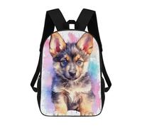 sinyumoney Cute Baby German Shepherd Sacs À Dos Tendance Imprimés En 3D 17inch Sac D'école Décontracté Pour Enfants, Garçons, Élèves Du Primaire Et Du Collège