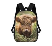 sinyumoney Cute Baby Scottish Cow Sacs À Dos Tendance Imprimés En 3D 17inch Sac D'école Décontracté Pour Enfants, Garçons, Élèves Du Primaire Et Du Collège