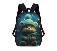 sinyumoney Cute Bear in Winter Sacs À Dos, Sac À Dos Enfant, Sac D'école, Sac À Dos De Voyage Imprimé En 3D, Accessoire De Mode, Sac À Dos Imperméable Pour Enfants 17inch