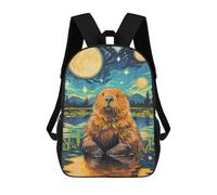 sinyumoney Cute Beaver Starry Night Sacs À Dos Scolaires Pour Enfants, Sac D'école Imprimé En 3D Pour Garçons, Élèves Du Primaire Et Du Collège 17inch
