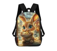 sinyumoney Cute Bunny Eating Ramen Sac À Dos Scolaire Imprimé En 3D Pour Garçons Et Filles, Sac À Dos Pour Ordinateur Portable Pour Enfants/étudiants/adultes 17inch