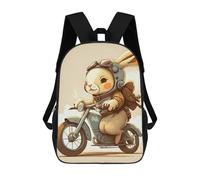 sinyumoney Cute Bunny Riding A Bike Sacs À Dos Scolaires Pour Enfants, Cartables Imprimés En 3D, Sacs D'école Tendance Pour Garçons, Élèves Du Primaire Et Du Collège 17inch