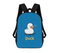 sinyumoney Cute Cartoon Duck Illustration on Blue Sac À Dos Scolaire Pour Enfants Imprimé En 3D, Idéal Pour Les Voyages Et Les Lectures, Pour Les Garçons Et Les Élèves Du Primaire 17inch