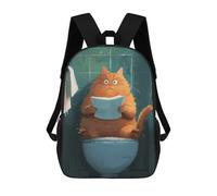 sinyumoney Cute Cartoon Toilet Cat Sac À Dos Scolaire Pour Filles Et Garçons, Avec Poche, Sac À Dos Tendance Pour Enfants 17inch
