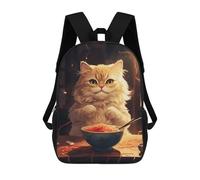sinyumoney Cute Cat And Nodles Sac À Dos Scolaire Pour Enfants Imprimé En 3D, Idéal Pour Les Voyages Et Les Livres 17inch