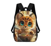 sinyumoney Cute Cat Eating Ramen Sacs À Dos Pour Enfants, Sac D'école Imprimé En 3D, Cartable Pour Enfants, Sac De Voyage, Sac À Dos Garçon Fille, Sac D'école Pour Enfants 17inch