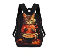 sinyumoney Cute Cat Eating Ramen Sacs À Dos Pour Enfants, Sac D'école Imprimé En 3D, Cartable Pour Enfants, Sac De Voyage, Sac À Dos Garçon Fille, Sac D'école Pour Enfants 17inch