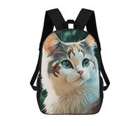 sinyumoney Cute Cat New Paint Sac À Dos Scolaire Pour Filles Et Garçons, Sac À Dos Avec Poche, Sac À Dos Tendance Pour Enfants 17inch