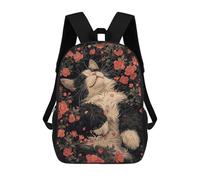 sinyumoney Cute Cat Rolling Sakura Sac À Dos Enfant Imprimé En 3D, Sac D'école Pour Garçons, Sac À Dos Cool Et Décontracté, Sac À Dos Amusant Pour Enfants Et Adolescents 17inch