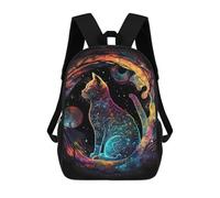 sinyumoney Cute Cat Serenity Scenery Sac À Dos Scolaire Enfant Tendance Et Décontracté, Sac À Dos Imprimé En 3D Pour Garçon, Grand Sac À Dos 17inch