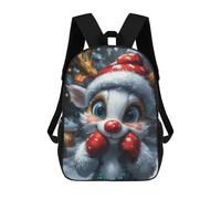 sinyumoney Cute Christmas Reindeer Funny Sac À Dos Scolaire Enfant Tendance Et Décontracté, Sac À Dos Imprimé En 3D Pour Garçon, Grand Sac À Dos 17inch
