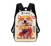 sinyumoney Cute Corgi Ramen Sac À Dos Enfant Tendance Et Amusant, Sac À Dos Pour Garçons Et Adolescents, Sac D'école Imprimé En 3D Pour Garçons 17inch