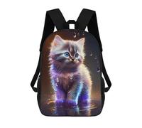 sinyumoney Cute Cosmic Kitten Sac À Dos Imprimé En 3D Pour Enfants, Sac À Dos Scolaire, Sac À Dos De Voyage Pour Enfants, Sac À Livres Grande Capacité, Sac À Dos Pour Enfants 17inch