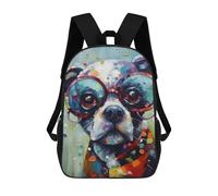sinyumoney Cute Dog Painting Sac À Dos Imprimé En 3D Pour Enfants, Sac D'école Grande Capacité, Sac De Voyage, Sac À Livres, Sac À Dos Scolaire Pour Enfants 17inch