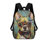sinyumoney Cute Dog Wearing Glasses Sac À Dos Scolaire Pour Filles Et Garçons, Sac À Dos Avec Poche, Sac À Dos Tendance Pour Enfants 17inch