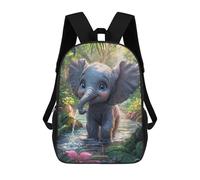 sinyumoney Cute Elephant in Jungle Stream Sac À Dos Scolaire Imprimé En 3D Pour Enfants, Sac À Dos Garçon/fille, Sac De Voyage Pour Enfants 17inch