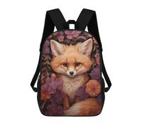 sinyumoney Cute Fox in Fall Flowers Sac À Dos Scolaire, Sac À Dos Pour Garçons Et Adolescents, Cadeau, Sac À Dos Imprimé En 3D, Sac À Dos Scolaire, Sac À Livres 17inch