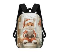 sinyumoney Cute Fox in Santa Suit Sac À Dos Scolaire Pour Enfants Imprimé En 3D, Idéal Pour Les Voyages Et Les Livres 17inch