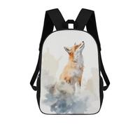 sinyumoney Cute Fox Watercolor Art Sacs À Dos Imprimés En 3D Pour Enfants 17inch Sacs À Dos Tendance Et Décontractés Pour La Journée, Sacs De Voyage, Sacs À Dos D'extérieur Pour Garçons Et Filles