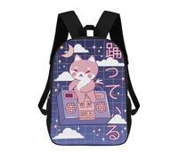 sinyumoney Cute Fox with Music Player Sac À Dos Enfant Imprimé En 3D, Sac D'école Pour Garçons, Sac À Dos Cool Et Décontracté, Sac À Dos Amusant Pour Enfants Et Adolescents 17inch