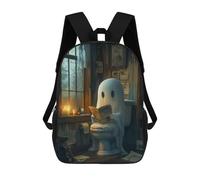 sinyumoney Cute Ghost on The Toilet Sacs À Dos Scolaires Pour Enfants, Sac D'école Imprimé En 3D Pour Garçons, Élèves Du Primaire Et Du Collège 17inch