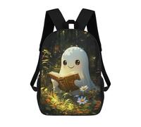sinyumoney Cute Ghost Reading Sac À Dos Enfant, Cartable Pour Garçons Et Adolescents, Sac À Dos De Voyage, Sac À Dos Scolaire, Sac À Livres 17inch