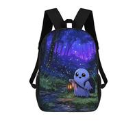 sinyumoney Cute Ghost with Lantern in Forest Sacs À Dos Scolaires Pour Enfants, Sac D'école Imprimé En 3D Pour Garçons, Élèves Du Primaire Et Du Collège 17inch