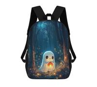 sinyumoney Cute Halloween Ghost in Forest Sac À Dos Scolaire Pour Filles Et Garçons, Grand Sac À Dos Léger Pour Enfants Et Étudiants 17inch