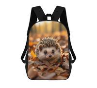 sinyumoney Cute Hedgehog in Autumn Leaves Sacs À Dos Scolaires Pour Enfants, Sac D'école Imprimé En 3D Pour Garçons, Élèves Du Primaire Et Du Collège 17inch