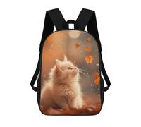 sinyumoney Cute Kitten in Autumn Leaves Sac À Dos Scolaire Imprimé En 3D Pour Garçons Et Filles, Sac À Dos Pour Ordinateur Portable Pour Enfants/étudiants/adultes 17inch