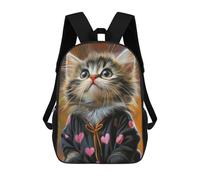 sinyumoney Cute Kitten in Heart-Patterned Robe 17inch Sacs À Dos Scolaires Imprimés En 3D - Sacs À Dos Tendance Pour Garçons Du Primaire Et Du Collège