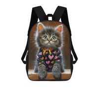 sinyumoney Cute Kitten in Heart Shirt Sac À Dos En Peluche À Motif Dessin Animé, Sac À Dos 3D Pour Enfants, Idée Cadeau D'anniversaire Pour Garçons Et Filles 17inch